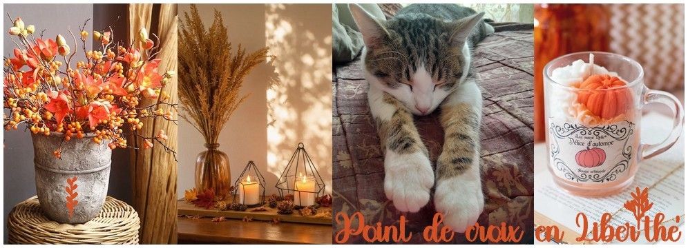 ♥  POINT DE CROIX EN LIBER ' thé  ♥