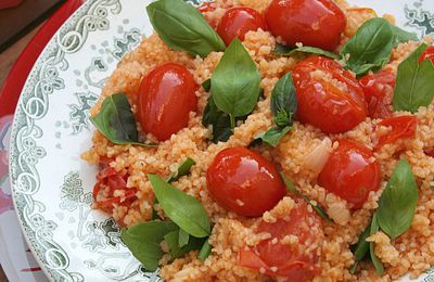 Boulghour aux tomates cerises et basilic