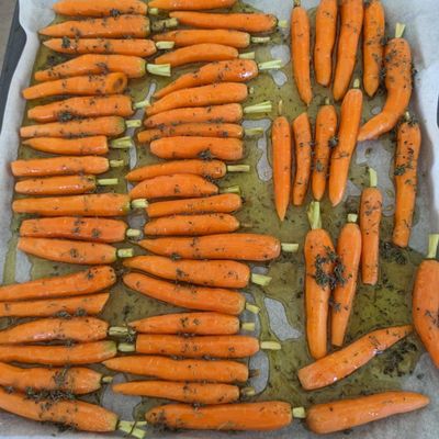 Carottes rôties au miel et thym