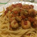 Spaghettis aux crevettes et fenouil sauvage-les recettes de Enzo