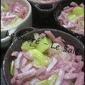 Oeufs cocotte jambon et poireau