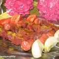 Brochettes boeuf merguez au massalé et vacances au gré des peintres et de la nature