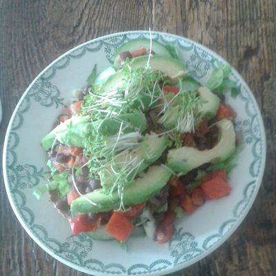 Tortilla avec melange vegetarien de haricots rouges