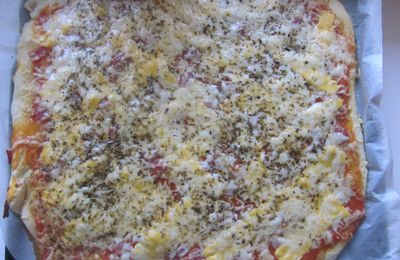 Pizza jambon et trois fromages