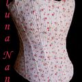 LE CORSET VINTAGE EN COTON BLANC RAYE ROSE OU BLEU