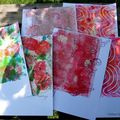 Gelli plate et mono prints - challenge Crafty Individuals