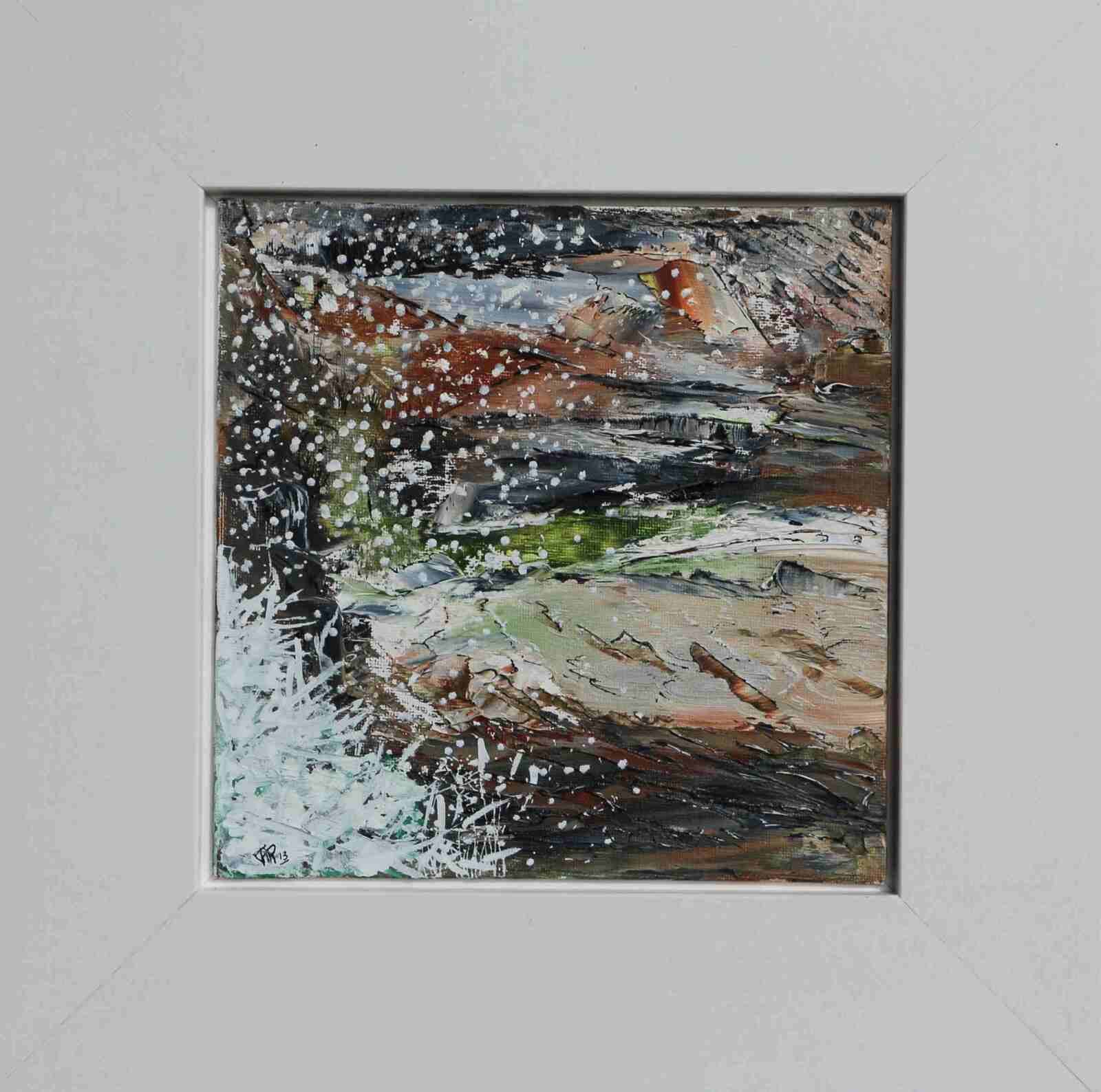 Hiver- acryl carton toilé 2013- passe partout- 20X20cm- (n°17 ND),