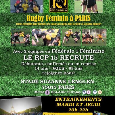 Saison 2014-2015 : Les Féminines du RCP 15 recrutent ! 