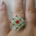 bague avec une rose