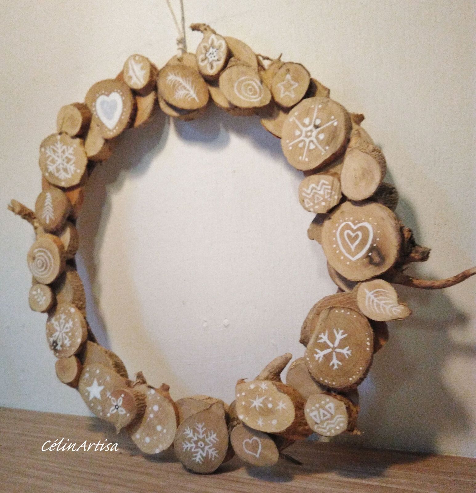 couronne de l'Avent rondelles de buis fabrication artisanale