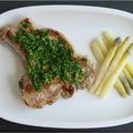 CÔTE DE VEAU A LA GREMOLATA, ASPERGES BLANCHES