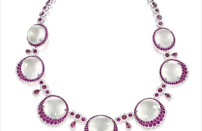 Important Glassy Jadeite, Pink Sapphire and Diamond Necklace, by Alessio Boschi