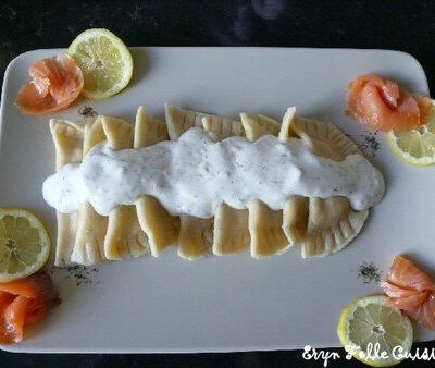 Raviolis de saumon fumé et fromage blanc