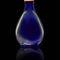 A blue glass snuff bottle. Mid Qing dynasty
