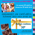 Pour prolonger les vacances : invitez quelques amies pour un Café-Déco et gagnez une carte cadeau de 30 € !