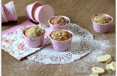 Muffin chocolat blanc-framboises