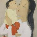 Mai Trung Thu (1906-1980) Femme et enfant. 