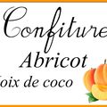 Confiture abricot, noix de coco : étiquettes