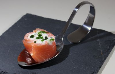 Bouchées de saumon au chèvre & pomme verte