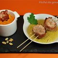 Brochettes de mignon de porc, sauce cacahuètes