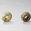 Two jade dragons, Neolithic Period, Liangzhu and Hongshan Cultures