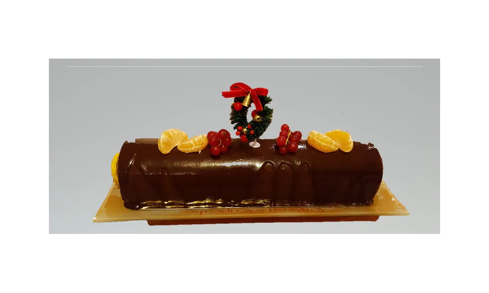 Bûche de Noël: bavaroise au chocolat et mandarine: