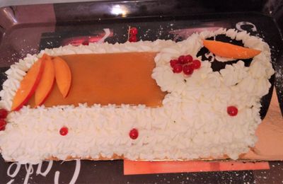      Bûche de Noël  à la mangue/ coco ( du chef Custos)