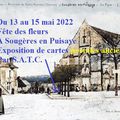 Exposition de Cartes postales anciennes pendant la fête des fleurs de Sougères en Puisaye