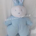 Doudou Peluche Lapin Bleu Et Blanc Eponge Klorane