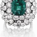 David Webb. An Emerald and Diamond Ring