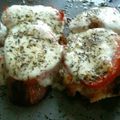 Brushetta tomate, jambon, mozzarella