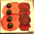 Carpaccio de betterave et Bresaola au Pesto de pistaches