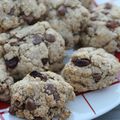 Des cookies aux flocons d'avoine, raisins et chocolat ultra léger.