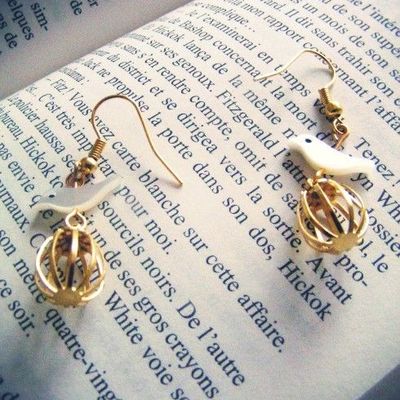 Boucles d'oreilles "l'oiseau et sa cage"! *