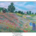 Reproduction du tableau "Les coquelicots" de Monet