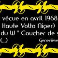 INCIPIT "HISTOIRE VÉCUE EN AVRIL 1968 EN AFRIQUE " GENEVIÈVE CAIL (NUMÉRO ZÉRO)