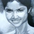 Jeune femme hindoue - Acrylique sur toile - 46 x 38