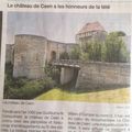 Mercredi 4 novembre 2020: l'histoire du château de Caen passe à la télévision ce soir...