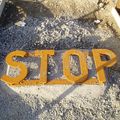 Stop pour piste cyclable en construction - quartier de l'eure / Photo offerte par Audrey