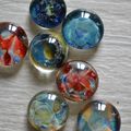 BAGUES CABOCHONS EN VERRE FILE AU CHALUMEAU MONTE