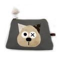 Porte-monnaie chat gris marron