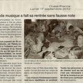 OUEST-FRANCE 17 SEPTEMBRE 2012