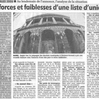 Forces et faiblesses d'une liste d'union
