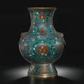 A cloisonné enamel "Lotus" vase, hu, Ming dynasty, 17th century