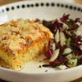 PAIN DE MAÏS AUX LÉGUMES GRATINÉS AU CHEDDAR