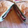 Gardener Sandwich (Pain pressé tomates, mozzarella et aubergines)
