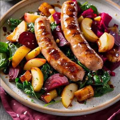 Saucisses Betteraves et Pommes Caramélisées : Le Goût Réconfortant de l'Automne 🍁