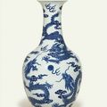 A blue and white 'Six-dragon' vase, Shendetang zhi four-character mark in iron-red, Daoguang period (1821-1850) 