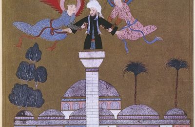 Seyyid Lokman, Jésus porté par deux anges depuis le minaret de Damas, tiré de « Zubdet ut Tevarih », 1583