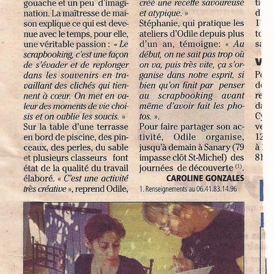 article dans Var Matin pour mes JDA